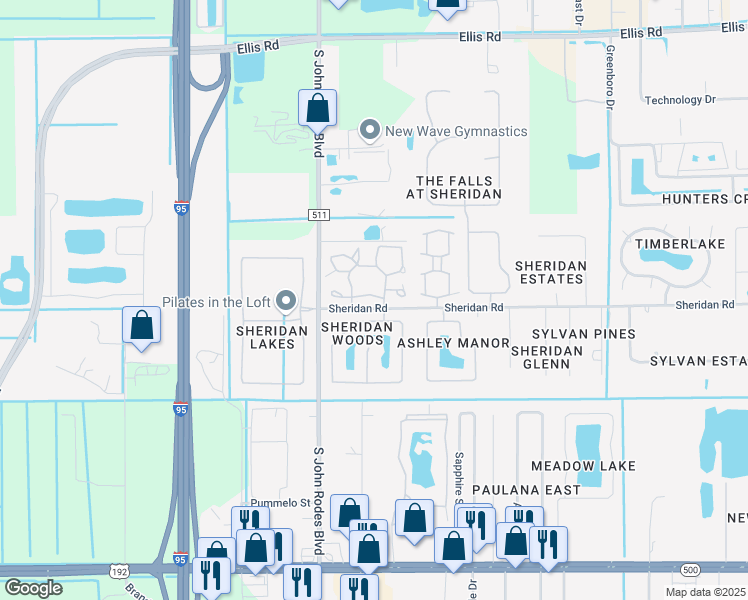 map of restaurants, bars, coffee shops, grocery stores, and more near 9002 Wedgewood Place in Melbourne