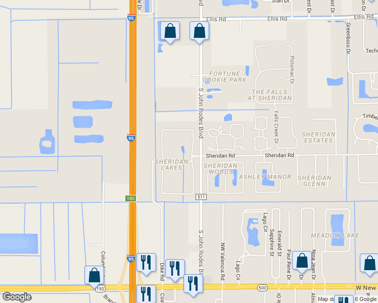 map of restaurants, bars, coffee shops, grocery stores, and more near 2072 Sorento Circle in West Melbourne