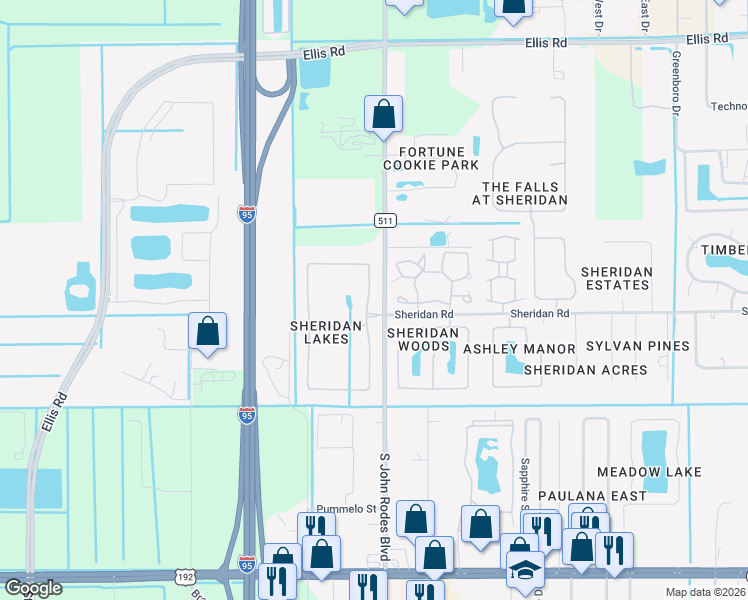 map of restaurants, bars, coffee shops, grocery stores, and more near 2063 Sorento Circle in West Melbourne