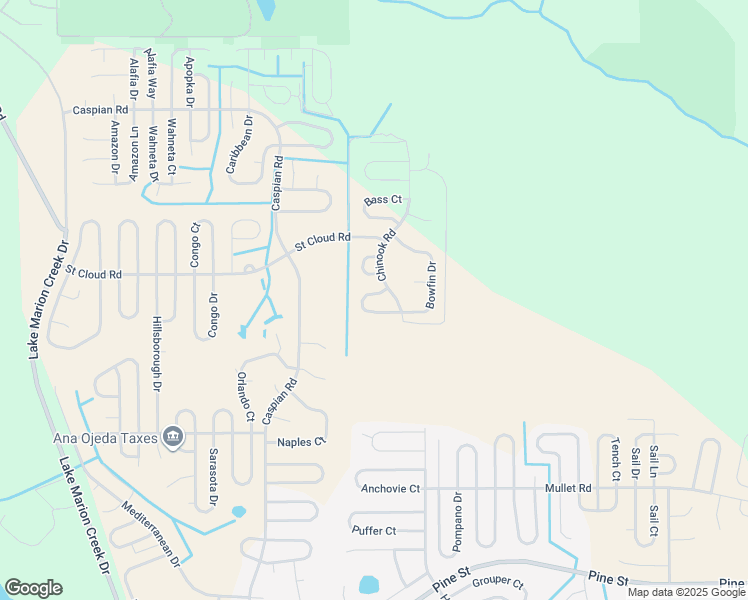 map of restaurants, bars, coffee shops, grocery stores, and more near 359 Bowfin Court in Poinciana