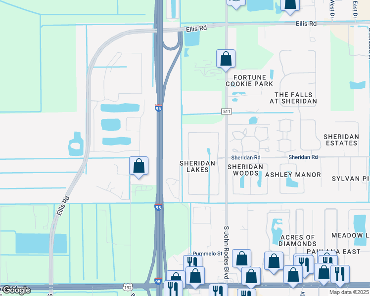 map of restaurants, bars, coffee shops, grocery stores, and more near 1683 Sorento Circle in West Melbourne