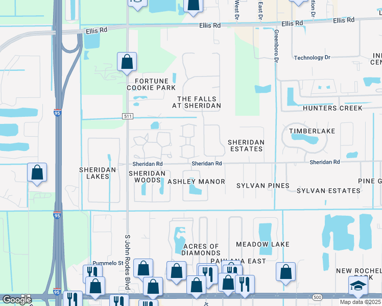 map of restaurants, bars, coffee shops, grocery stores, and more near 887 Greenwood Manor Circle in Melbourne