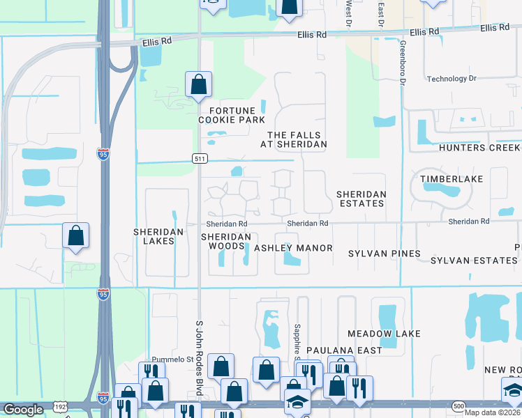 map of restaurants, bars, coffee shops, grocery stores, and more near 9000 Brighton Court in Melbourne