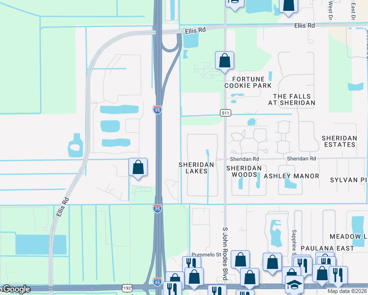 map of restaurants, bars, coffee shops, grocery stores, and more near 1693 Sorento Circle in West Melbourne