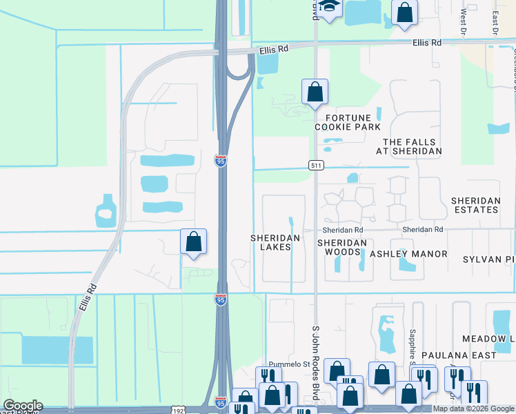 map of restaurants, bars, coffee shops, grocery stores, and more near 1723 Sorento Circle in West Melbourne