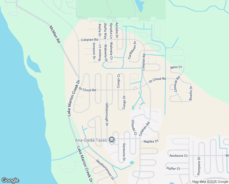 map of restaurants, bars, coffee shops, grocery stores, and more near 1348 Congo Court in Poinciana