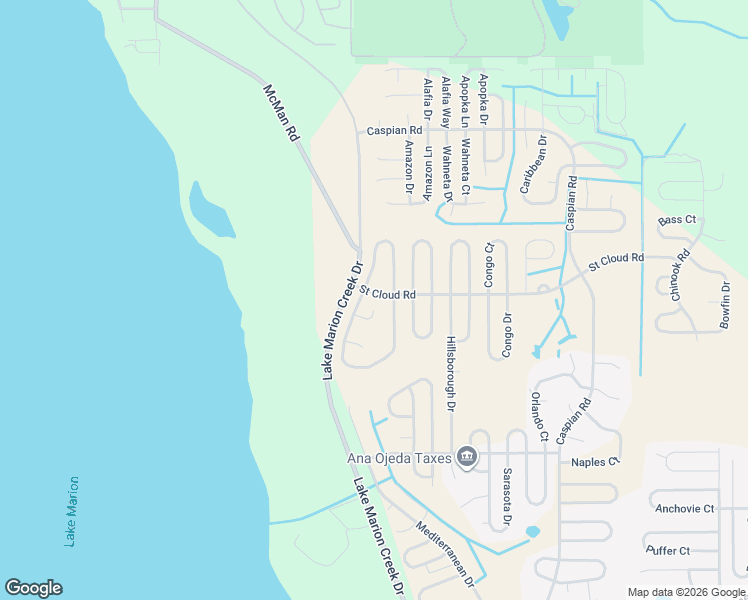 map of restaurants, bars, coffee shops, grocery stores, and more near 1300 Homosassa Court in Poinciana