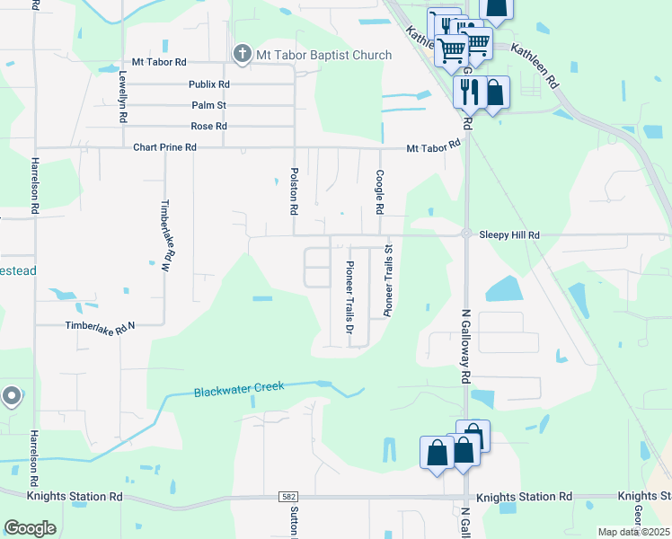 map of restaurants, bars, coffee shops, grocery stores, and more near 3457 Sleepy Hill Oaks Street in Lakeland