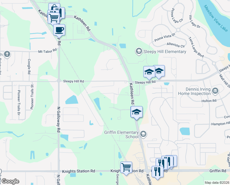 map of restaurants, bars, coffee shops, grocery stores, and more near 3760 Kathleen Road in Lakeland