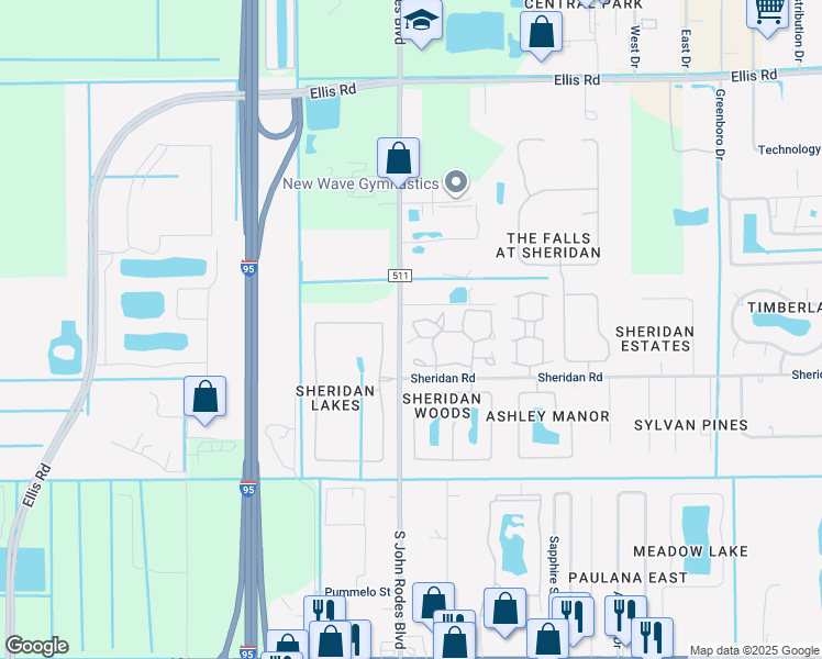 map of restaurants, bars, coffee shops, grocery stores, and more near 9035 Manchester Lane in Melbourne