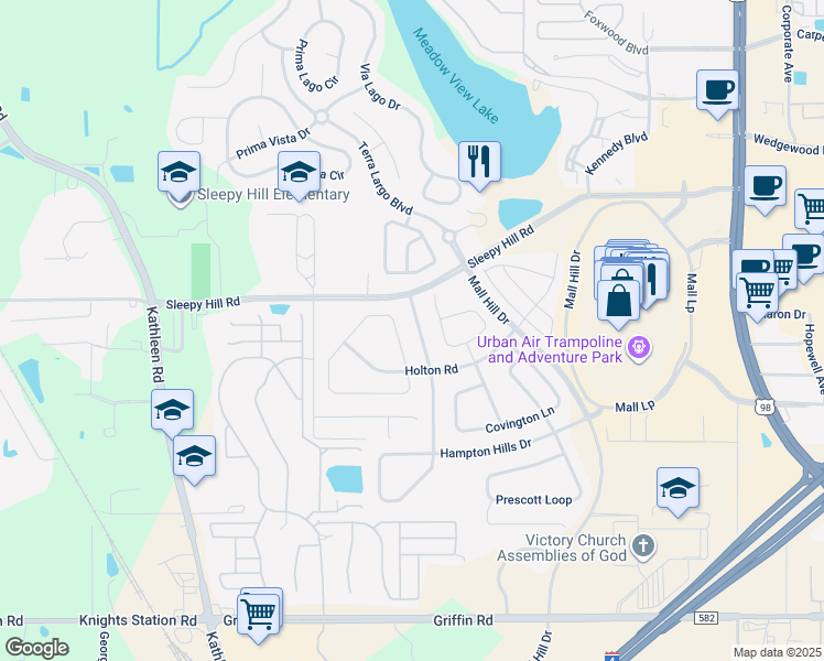 map of restaurants, bars, coffee shops, grocery stores, and more near 3958 Rollingsford Circle in Lakeland