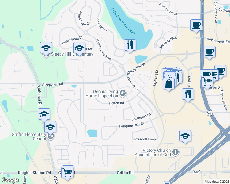 map of restaurants, bars, coffee shops, grocery stores, and more near 3956 Ashworth Place in Lakeland