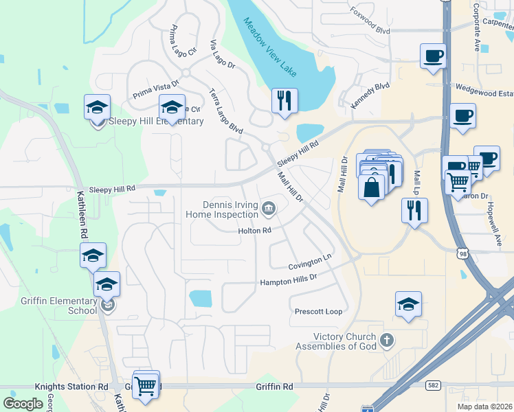 map of restaurants, bars, coffee shops, grocery stores, and more near 3956 Ashworth Place in Lakeland