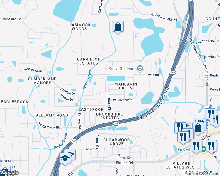 map of restaurants, bars, coffee shops, grocery stores, and more near 5829 Bitter Orange Avenue in Tampa