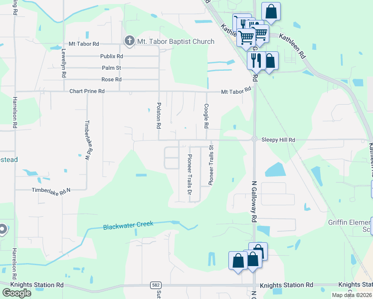 map of restaurants, bars, coffee shops, grocery stores, and more near 3860 Pioneer Trails Drive in Lakeland