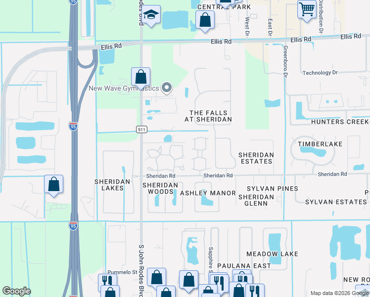map of restaurants, bars, coffee shops, grocery stores, and more near 9030 York Lane in Melbourne