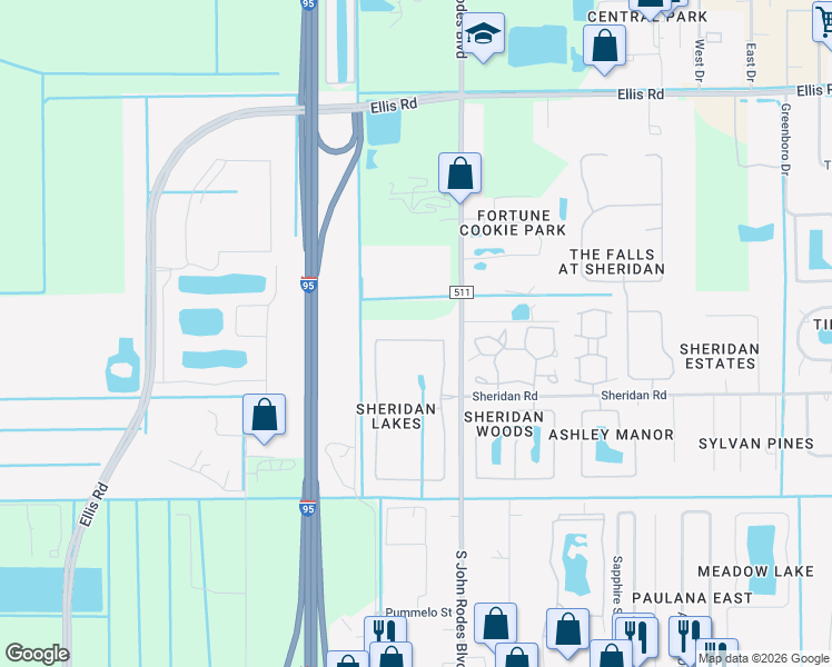 map of restaurants, bars, coffee shops, grocery stores, and more near 1883 Sorento Circle in Melbourne
