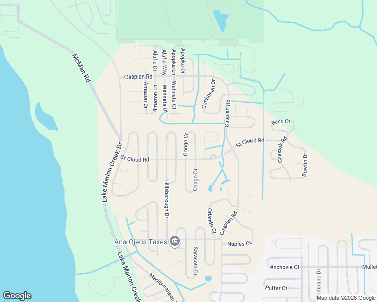 map of restaurants, bars, coffee shops, grocery stores, and more near 1348 Congo Court in Poinciana