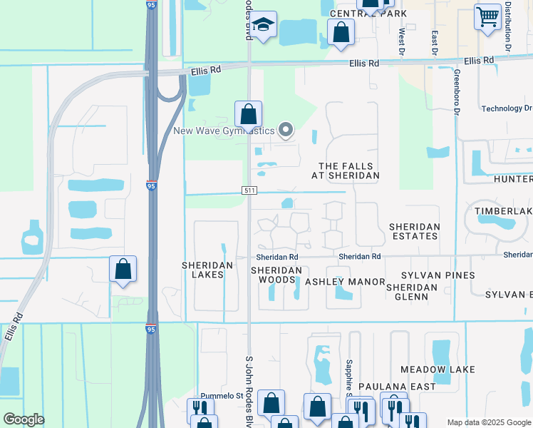 map of restaurants, bars, coffee shops, grocery stores, and more near 625 Greenwood Village Boulevard in Melbourne
