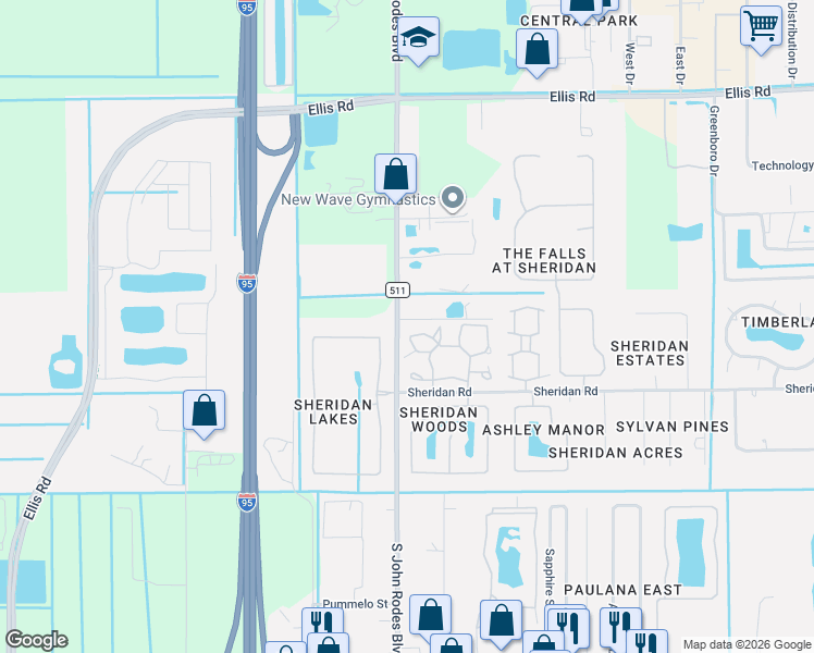 map of restaurants, bars, coffee shops, grocery stores, and more near 9035 Manchester Lane in Melbourne