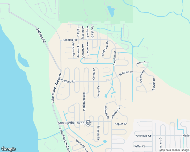 map of restaurants, bars, coffee shops, grocery stores, and more near 1348 Congo Court in Poinciana