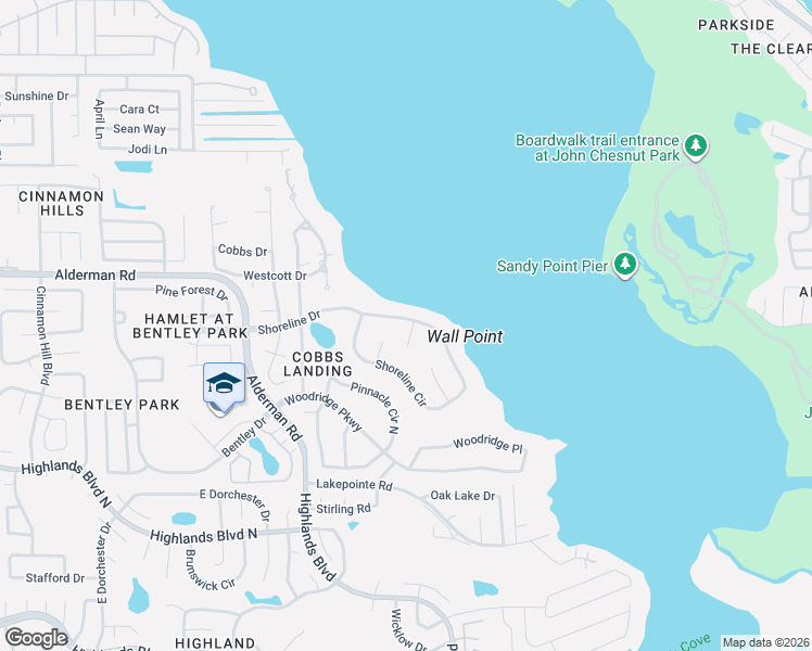 map of restaurants, bars, coffee shops, grocery stores, and more near 2598 Lakeside Court in Palm Harbor