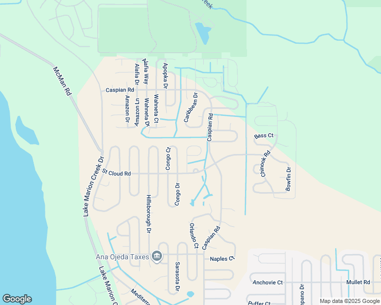 map of restaurants, bars, coffee shops, grocery stores, and more near 1333 Tallahassee Court in Kissimmee