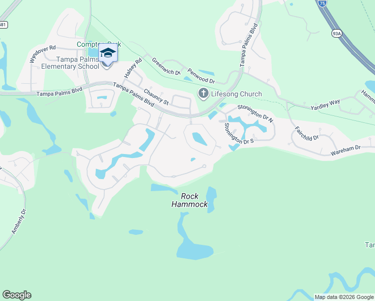 map of restaurants, bars, coffee shops, grocery stores, and more near 6417 Renwick Circle in Tampa