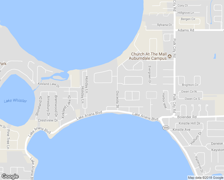 map of restaurants, bars, coffee shops, grocery stores, and more near 1810 Iroquois Street in Auburndale