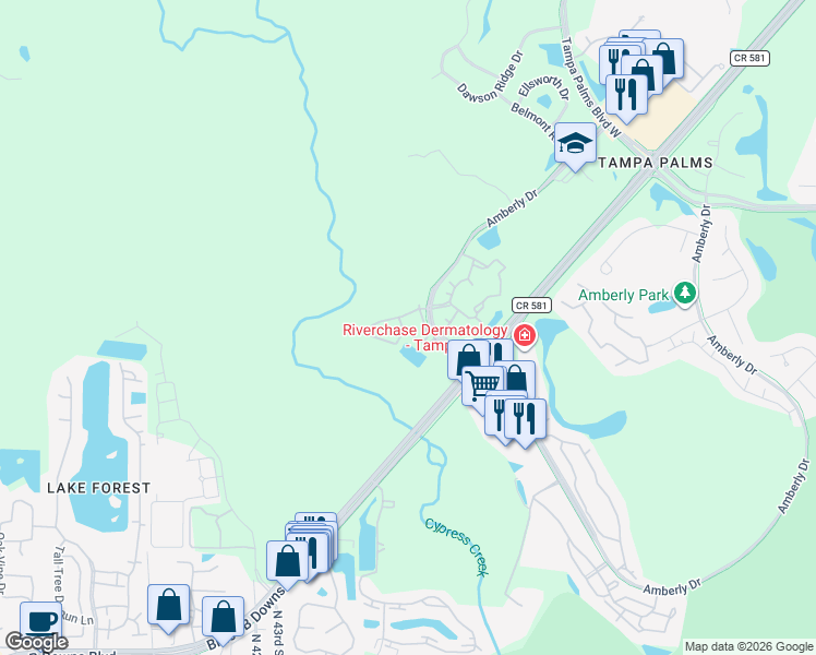 map of restaurants, bars, coffee shops, grocery stores, and more near 4941 Anniston Circle in Tampa