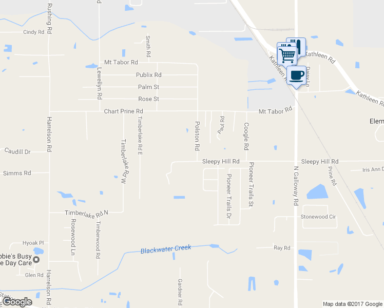 map of restaurants, bars, coffee shops, grocery stores, and more near 3924 Polston Road in Lakeland