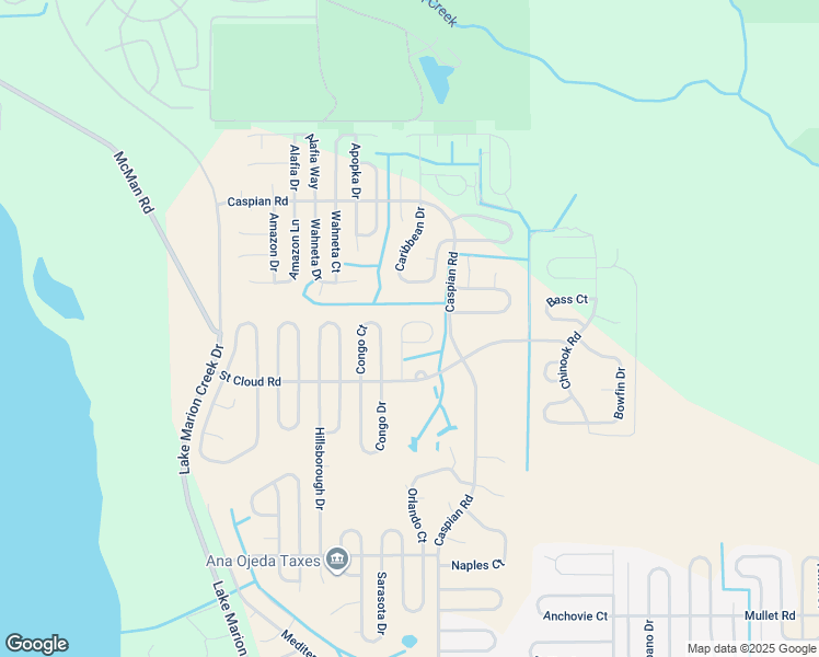 map of restaurants, bars, coffee shops, grocery stores, and more near 1333 Tallahassee Court in Kissimmee