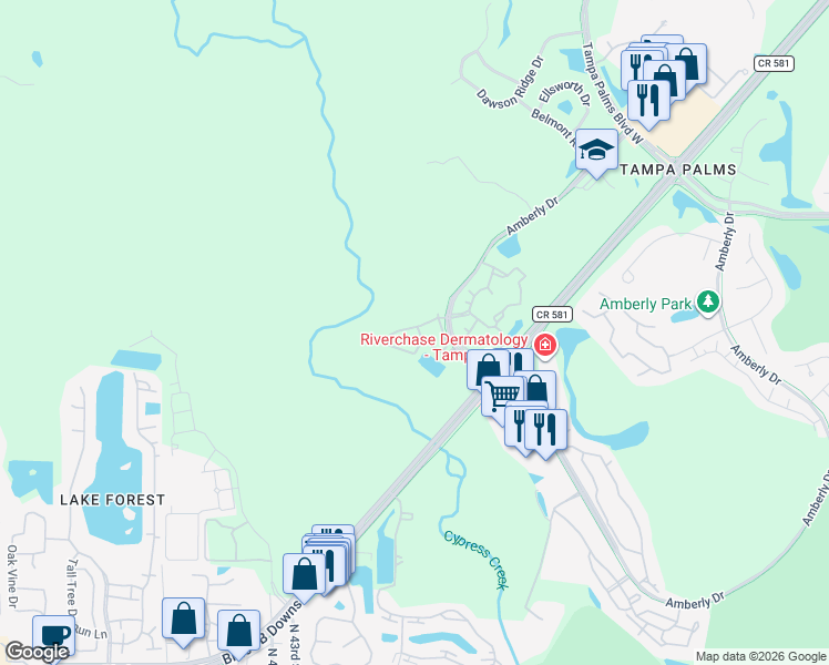 map of restaurants, bars, coffee shops, grocery stores, and more near 4941 Anniston Circle in Tampa