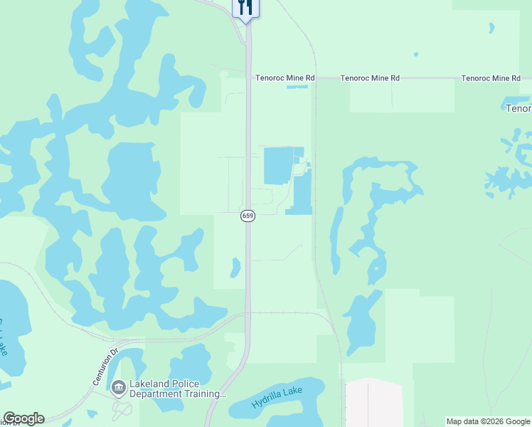map of restaurants, bars, coffee shops, grocery stores, and more near 2636 Grimes Road in Lakeland