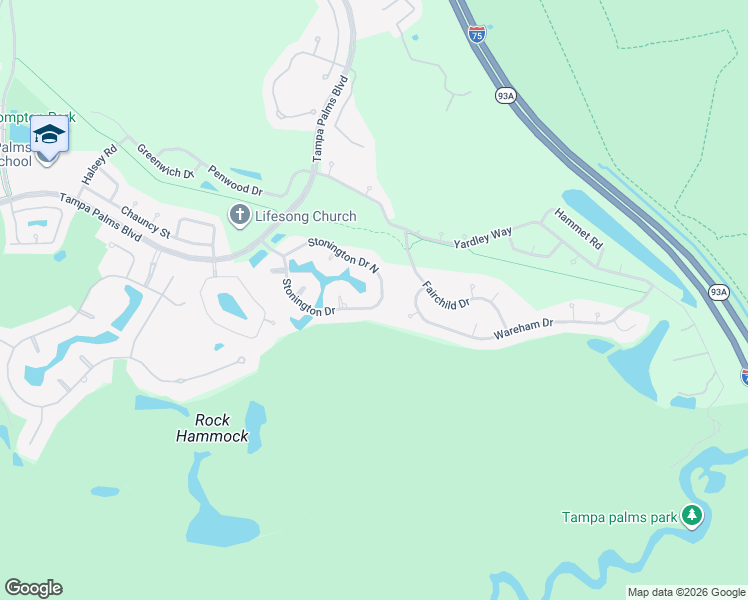 map of restaurants, bars, coffee shops, grocery stores, and more near 6538 Stonington Drive South in Tampa