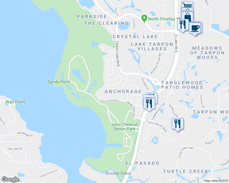 map of restaurants, bars, coffee shops, grocery stores, and more near 808 Pilots Way in Palm Harbor