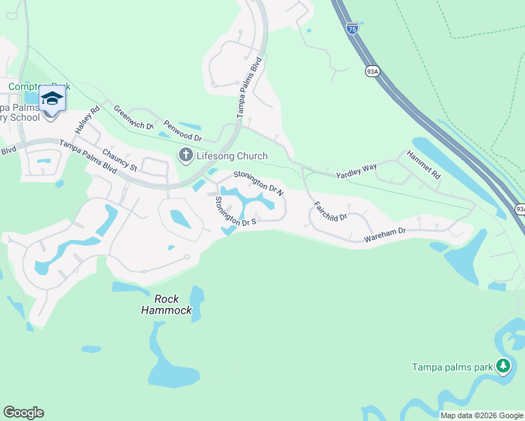 map of restaurants, bars, coffee shops, grocery stores, and more near 15703 Mifflin Court in Tampa