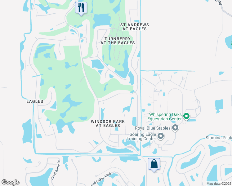 map of restaurants, bars, coffee shops, grocery stores, and more near 15730 Muirfield Drive in Odessa