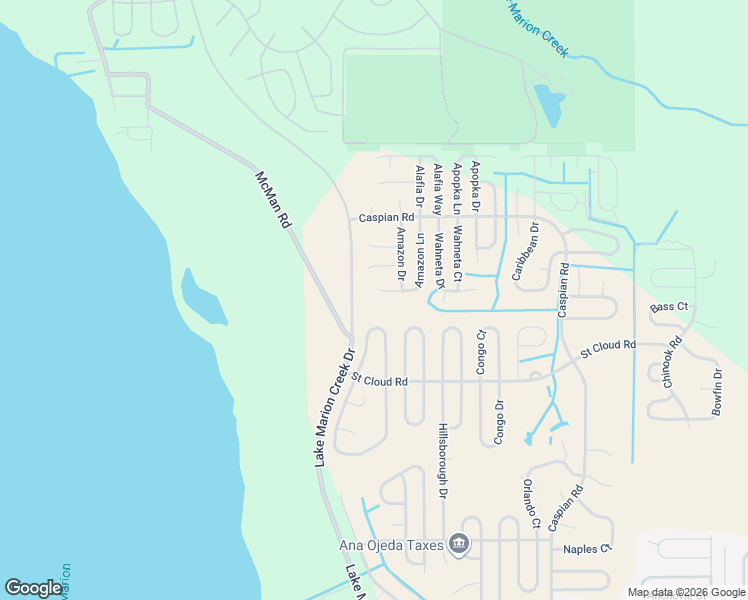 map of restaurants, bars, coffee shops, grocery stores, and more near 1253 Amazon Lane in Poinciana