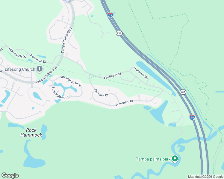 map of restaurants, bars, coffee shops, grocery stores, and more near 15904 Benton Court in Tampa