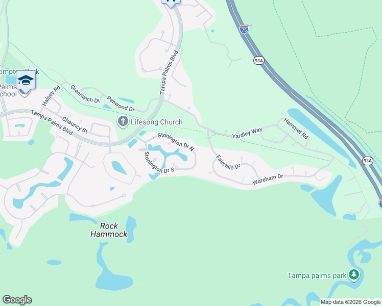map of restaurants, bars, coffee shops, grocery stores, and more near 6628 Stonington Drive South in Tampa
