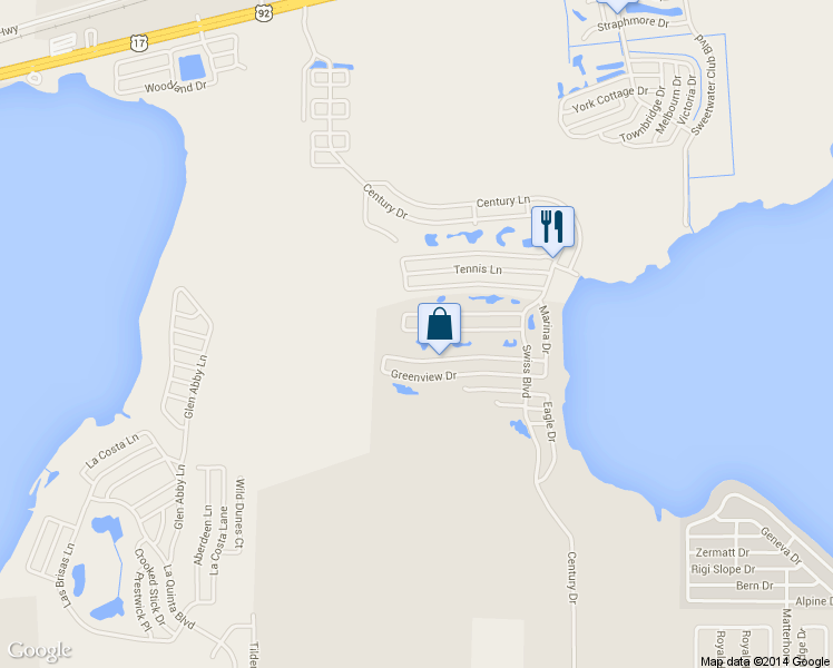 map of restaurants, bars, coffee shops, grocery stores, and more near 191 Fairway Circle in Winter Haven