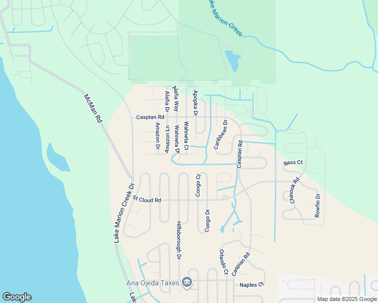 map of restaurants, bars, coffee shops, grocery stores, and more near 1250 Wahneta Court in Poinciana