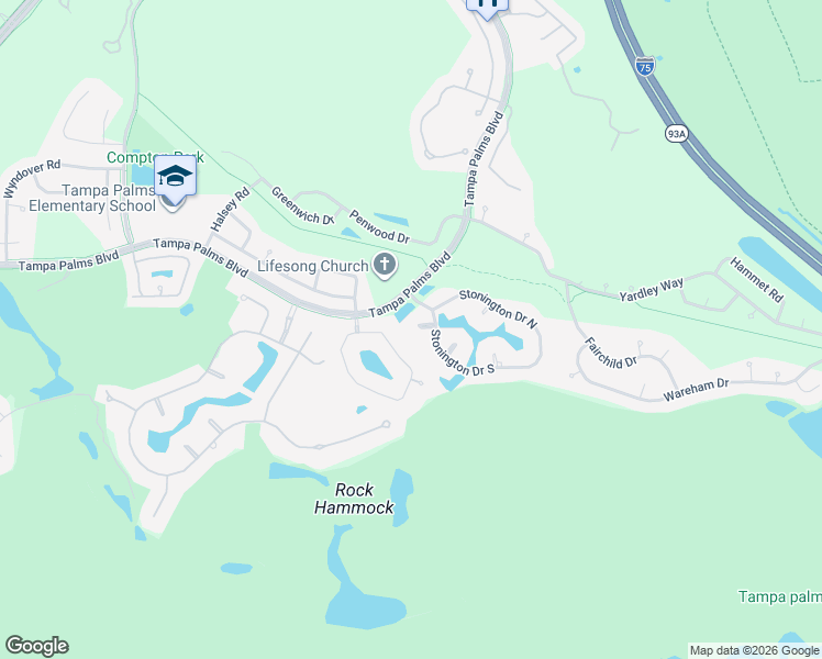 map of restaurants, bars, coffee shops, grocery stores, and more near 6507 Stonington Drive South in Tampa