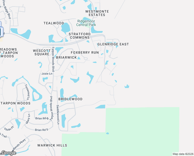 map of restaurants, bars, coffee shops, grocery stores, and more near 2836 Waters Edge Road in Palm Harbor