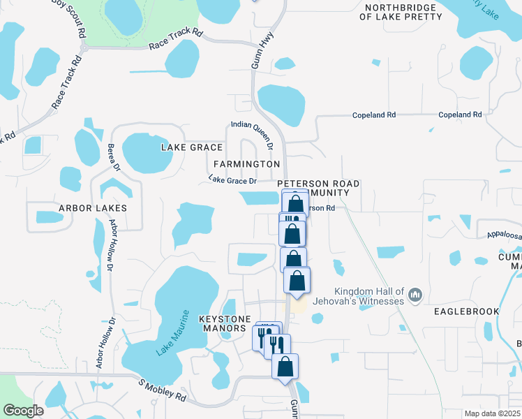 map of restaurants, bars, coffee shops, grocery stores, and more near 8520 Northton Groves Boulevard in Odessa