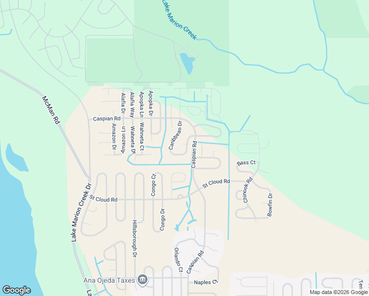 map of restaurants, bars, coffee shops, grocery stores, and more near 1212 Caribbean Drive in Poinciana