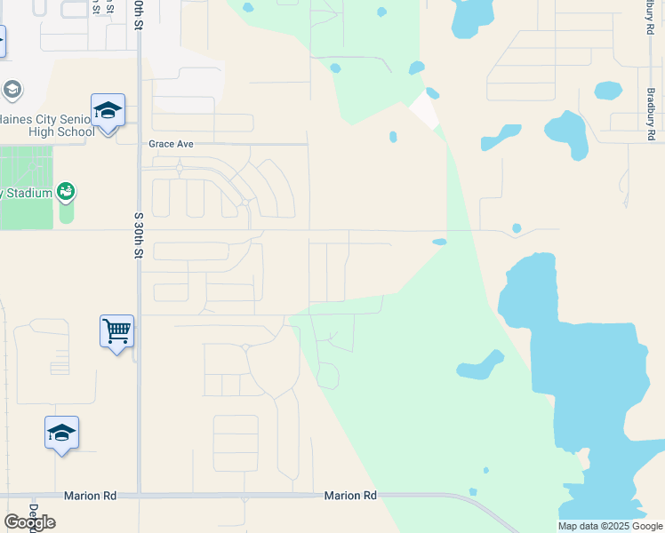 map of restaurants, bars, coffee shops, grocery stores, and more near Robinson Drive in Haines City