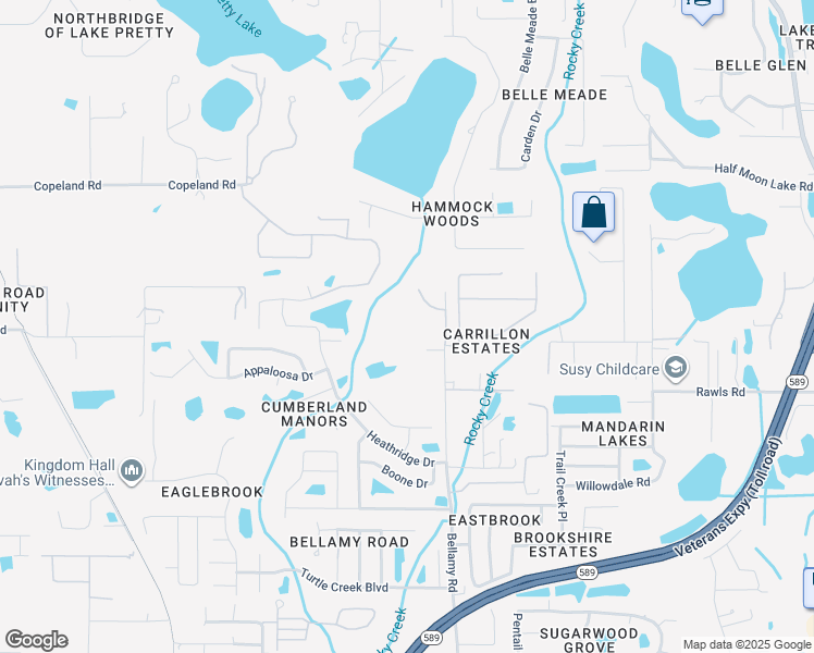 map of restaurants, bars, coffee shops, grocery stores, and more near 15416 Bellamy Road in Tampa