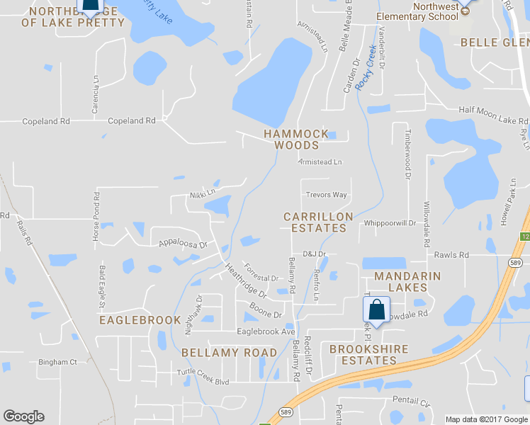 map of restaurants, bars, coffee shops, grocery stores, and more near 15416 Bellamy Road in Tampa